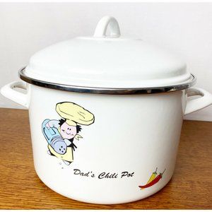 Tivoli Dad’s Chili Pot White Cookware Enamel 10 QT